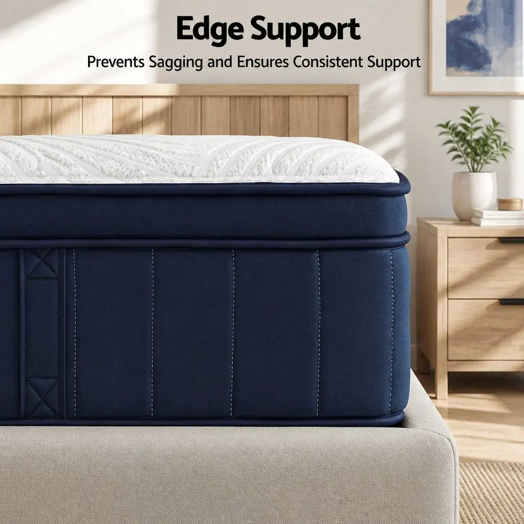 Single Mattress Hybrid Pocket Spring 34cm Medium Soft Gel Memory Foam Cooling