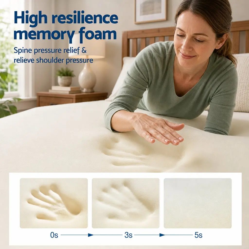Memory Foam Pillows Queen Size Set of 2 Cooling Bed Pillows for Hot Sleepers