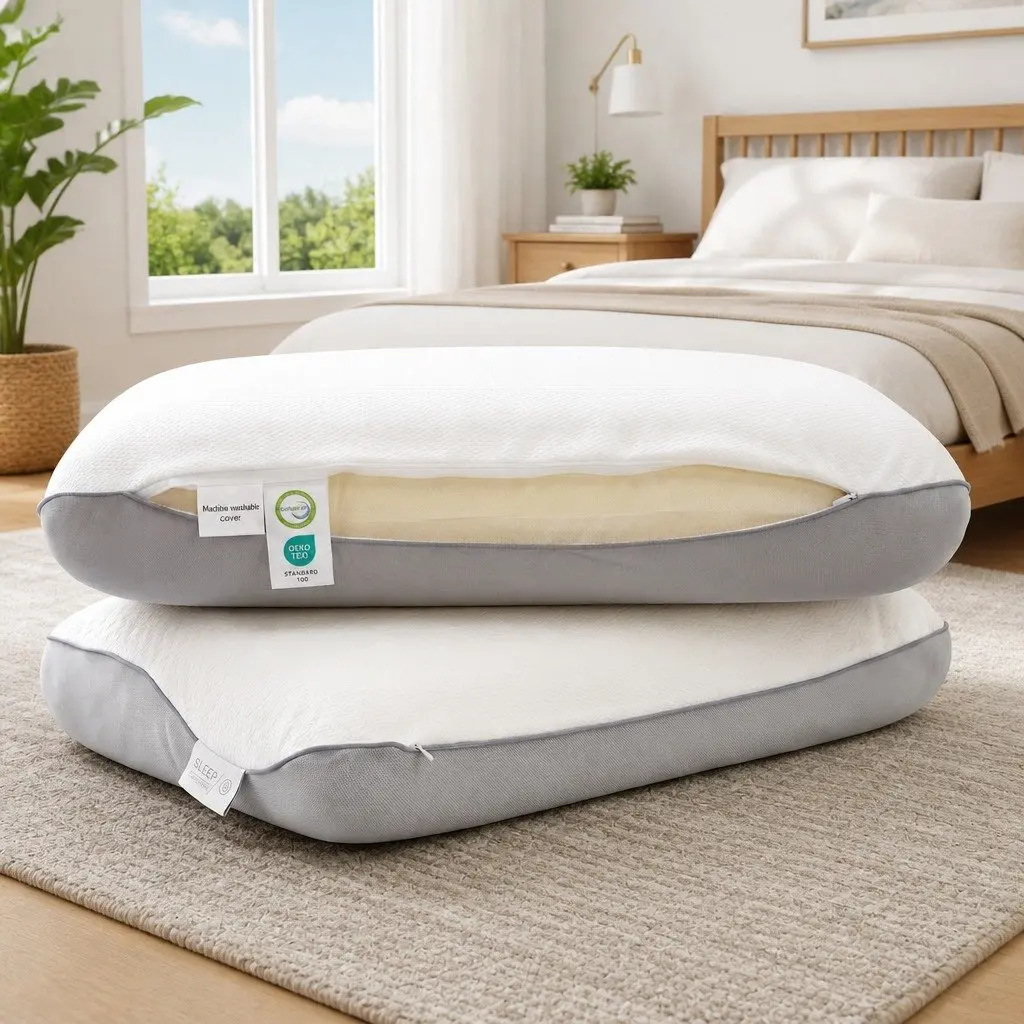 Queen Memory Foam Pillow Dual-Sided Cooling Neck Support Side Sleeper 65x40x14cm