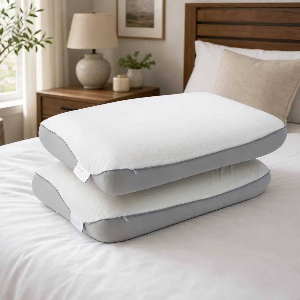 Memory Foam Pillow Dual-Sided Cooling Warm Reversible Ergonomic Neck Pain Relief