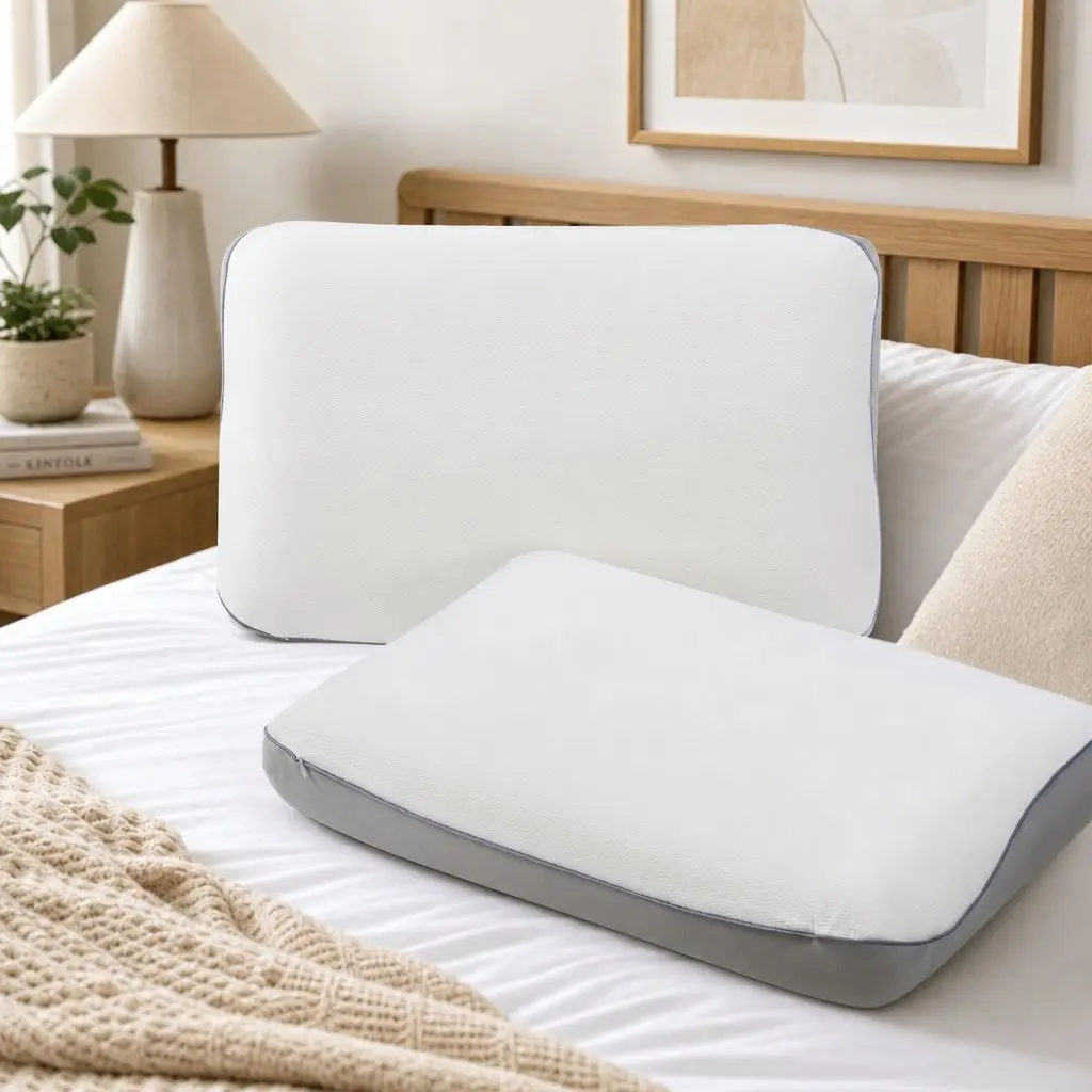 Memory Foam Pillow Dual-Sided Cooling Warm Reversible Ergonomic Neck Pain Relief