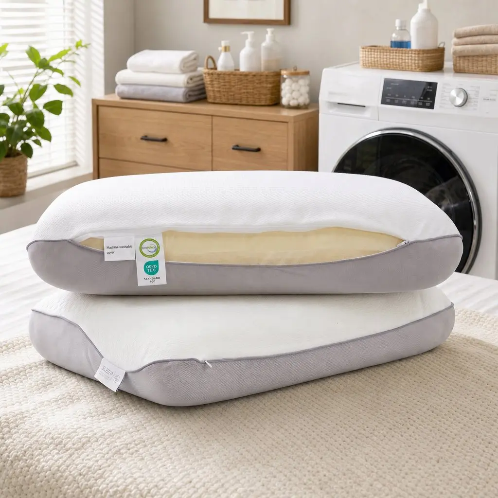 Memory Foam Pillow Dual-Sided Cooling Warm Reversible Ergonomic Neck Pain Relief