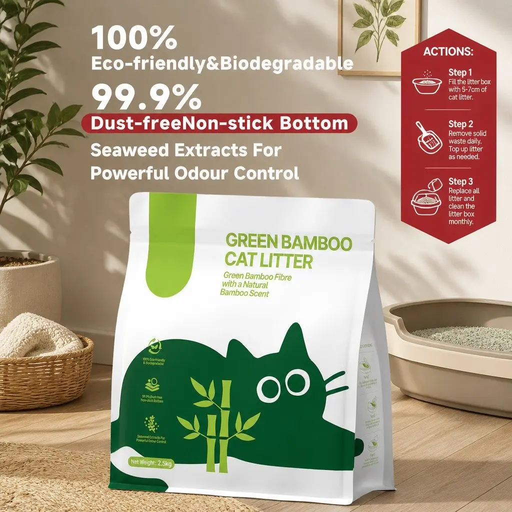 Cat Litter Clumping 30kg Natural Dust Free Green