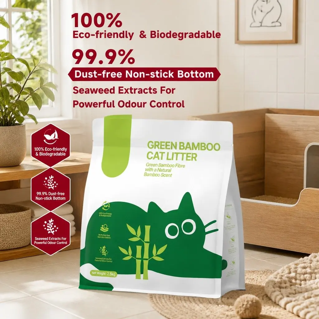 Bamboo Cat Litter Clumping Dust Free 7.5kg Beige