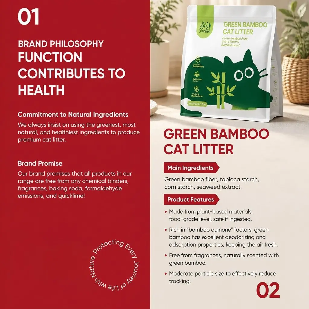 Bamboo Cat Litter Clumping Dust Free 7.5kg Beige