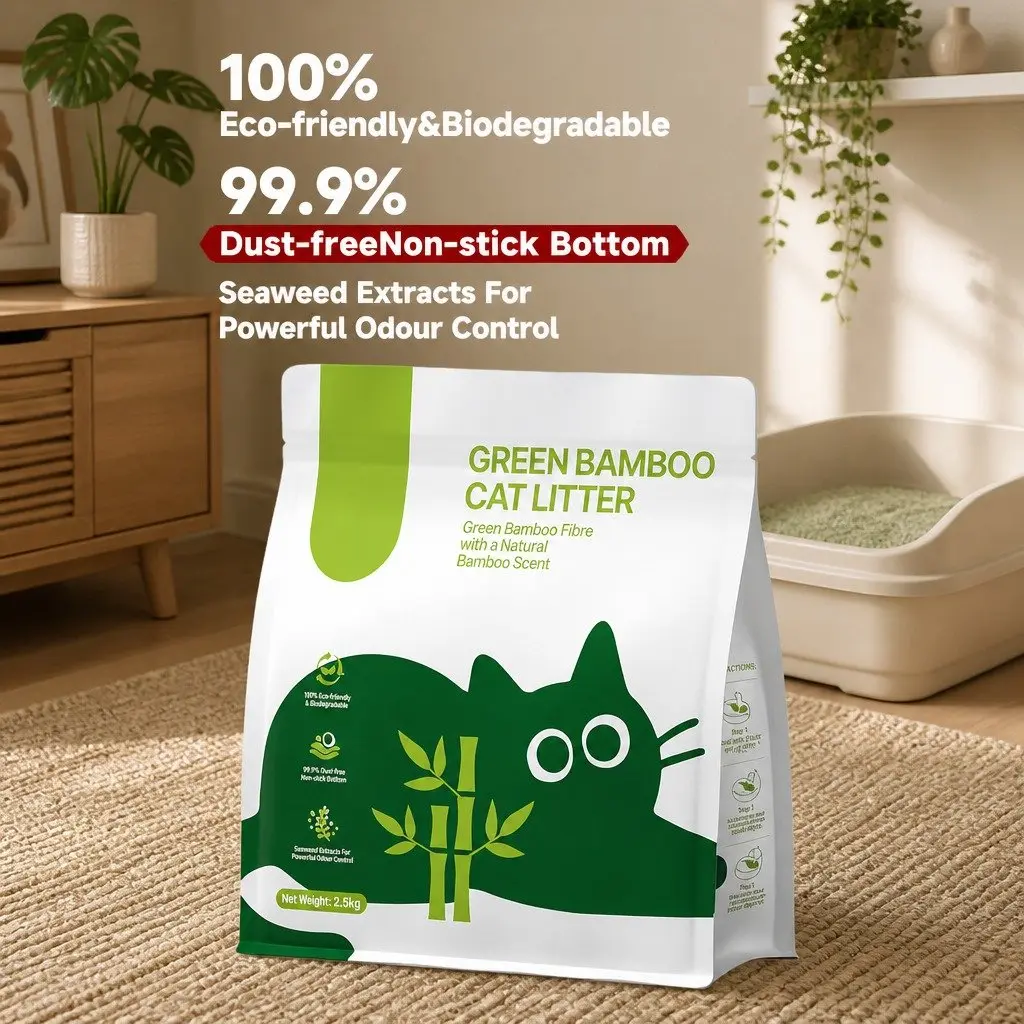 Cat Litter Tapioca Green 15kg Dust Free Natural Odour Control Clumping Formula 6 Pack