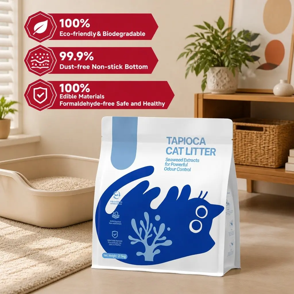 Tapioca Cat Litter Plant-Based 30kg Blue Dust Free Odour Control