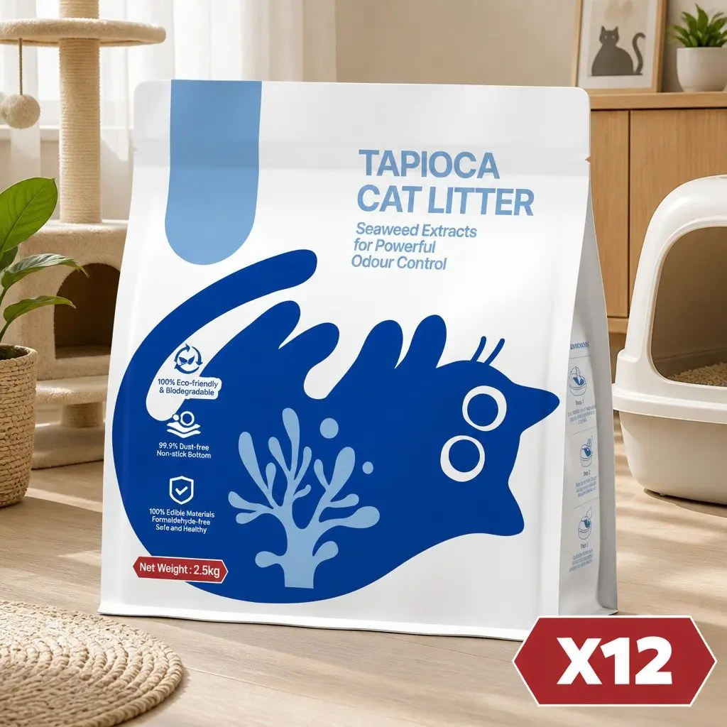 Tapioca Cat Litter Plant-Based 30kg Blue Dust Free Odour Control