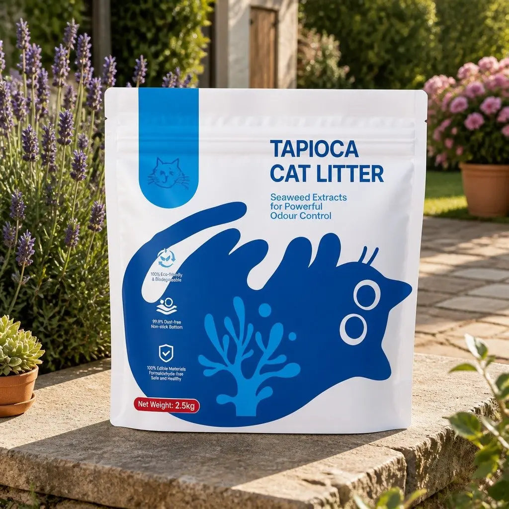 Cat Litter Tapioca Clumping 15kg Blue Dust Free Natural Biodegradable Odour Control