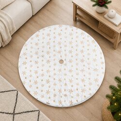 Practical Gold Christmas Tree Skirt 120cm for Home Use