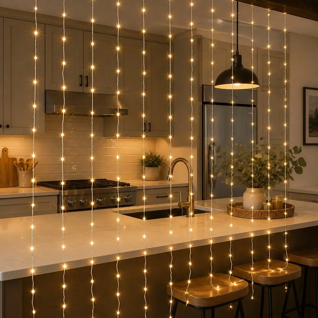 3X3M Curtain String Lights 300 LED Warm White Indoor Outdoor Christmas