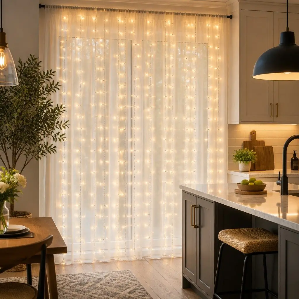 3X3M Curtain String Lights 300 LED Warm White Indoor Outdoor Christmas
