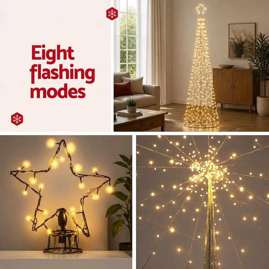 Christmas Tree 3.6M Solar LED Warm White Lights Outdoor Indoor Xmas Decoration