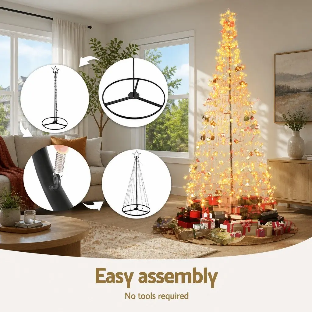 Christmas Tree 3.6M Solar LED Warm White Lights Outdoor Indoor Xmas Decoration