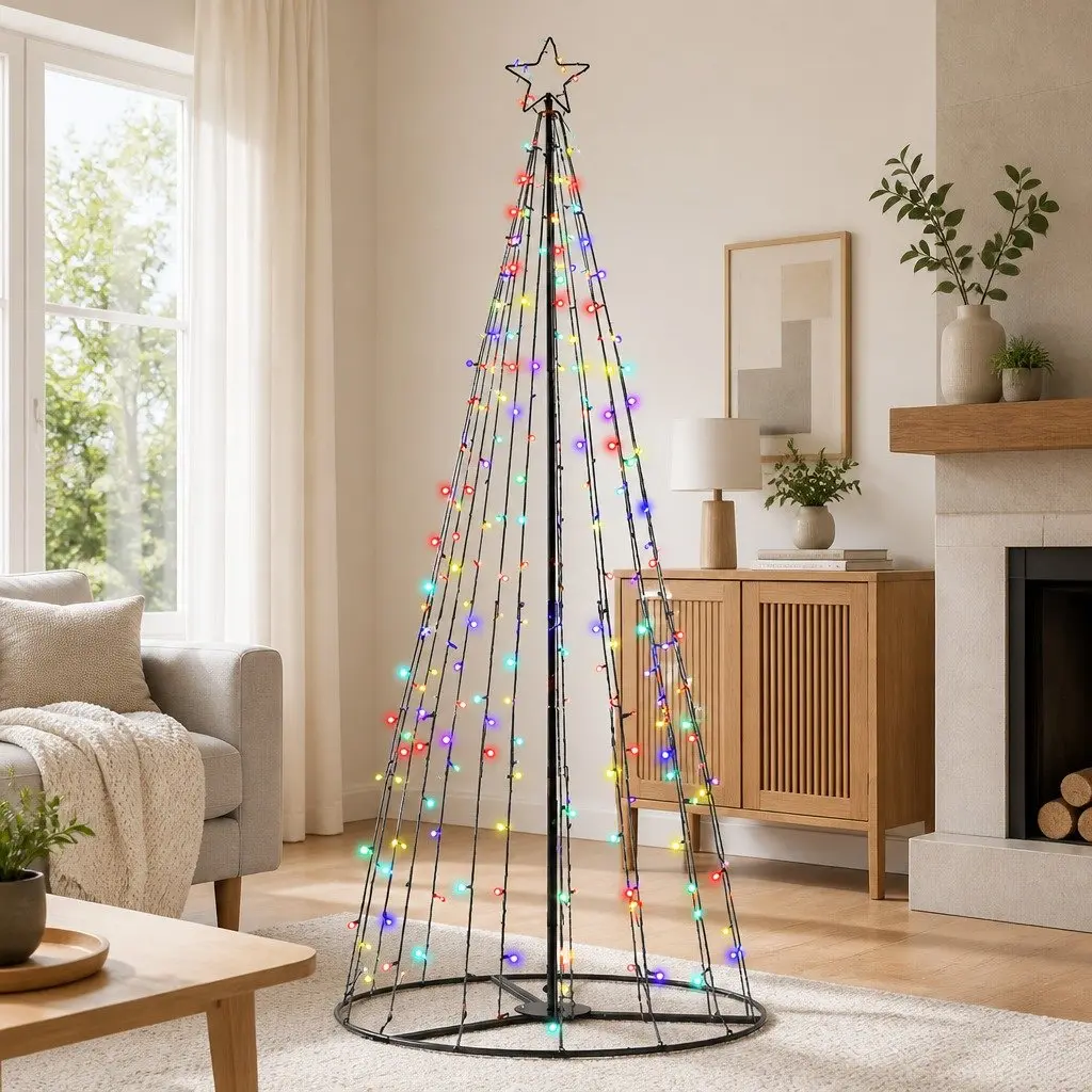 Solar LED Christmas Tree 3.6M Black Outdoor Indoor Decoration with 400 Lights