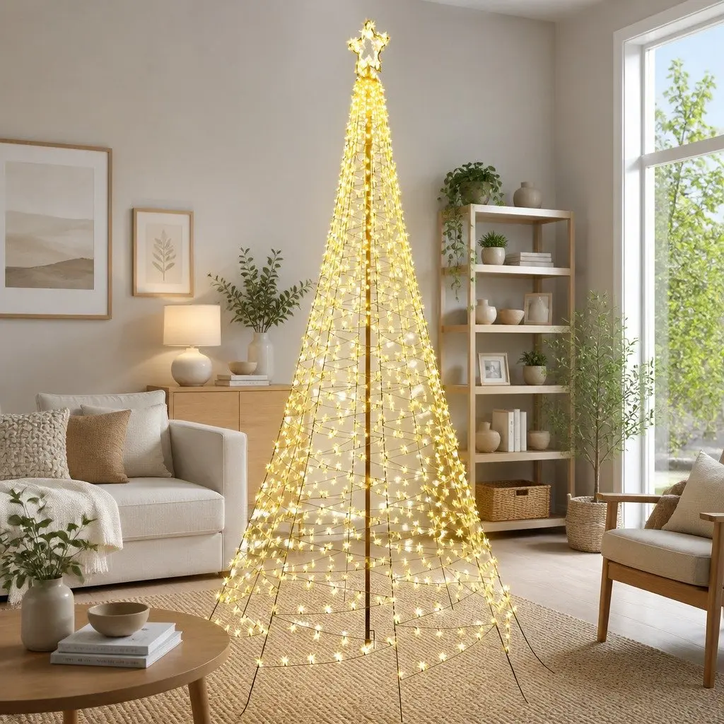 Pre-lit Christmas Tree Solar Powered 3.6M Outdoor Decoration 800 LED Warm White