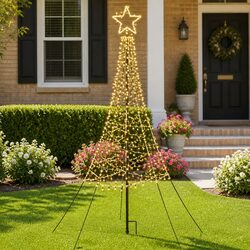 Practical 2.1m Solar Christmas Tree for Indoor and Outdoor Use