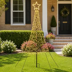 Practical 2.1m Solar Christmas Tree for Indoor and Outdoor Use