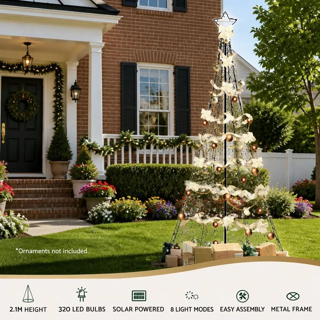 2.1m Solar Christmas Tree for Indoor and Outdoor Use