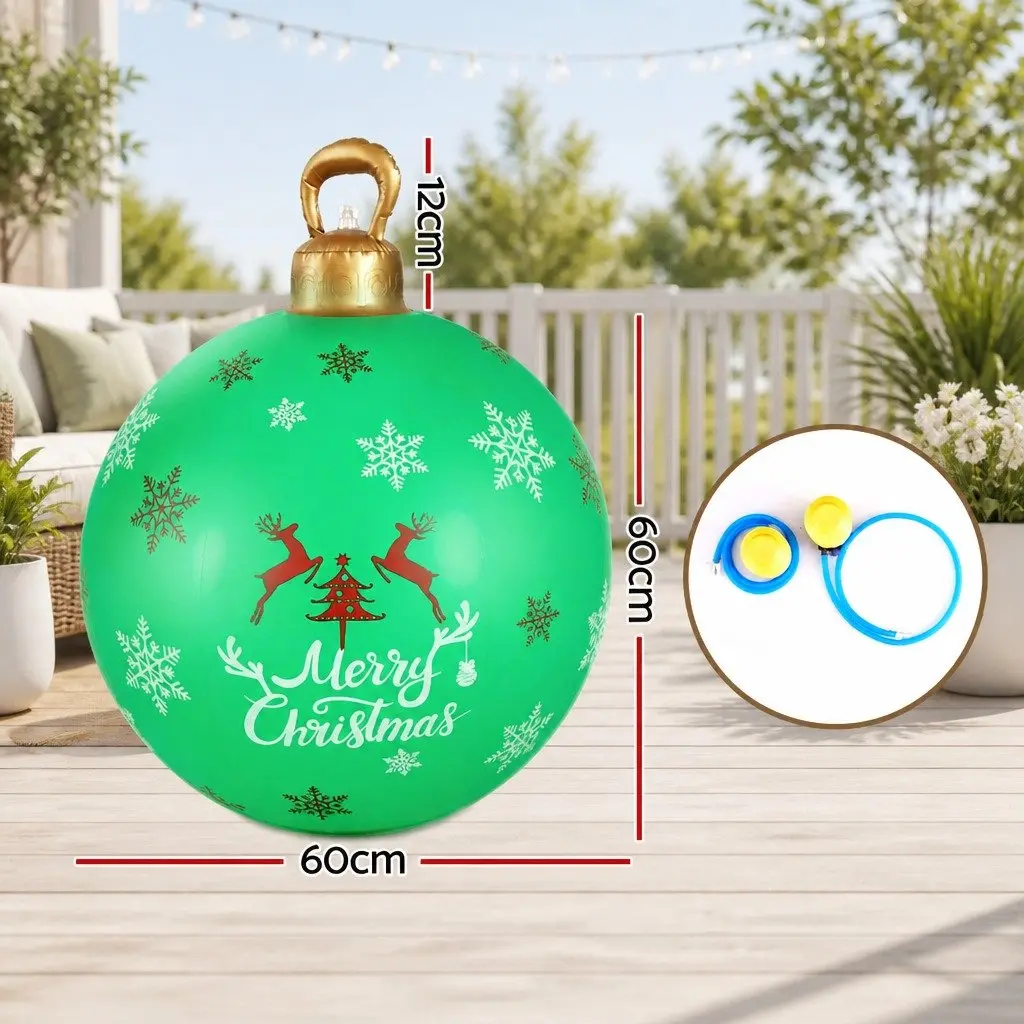 Christmas Inflatable Ball Bauble 60cm Multicoloured Water-Repellent UV-Resistant Indoor Outdoor Decoration