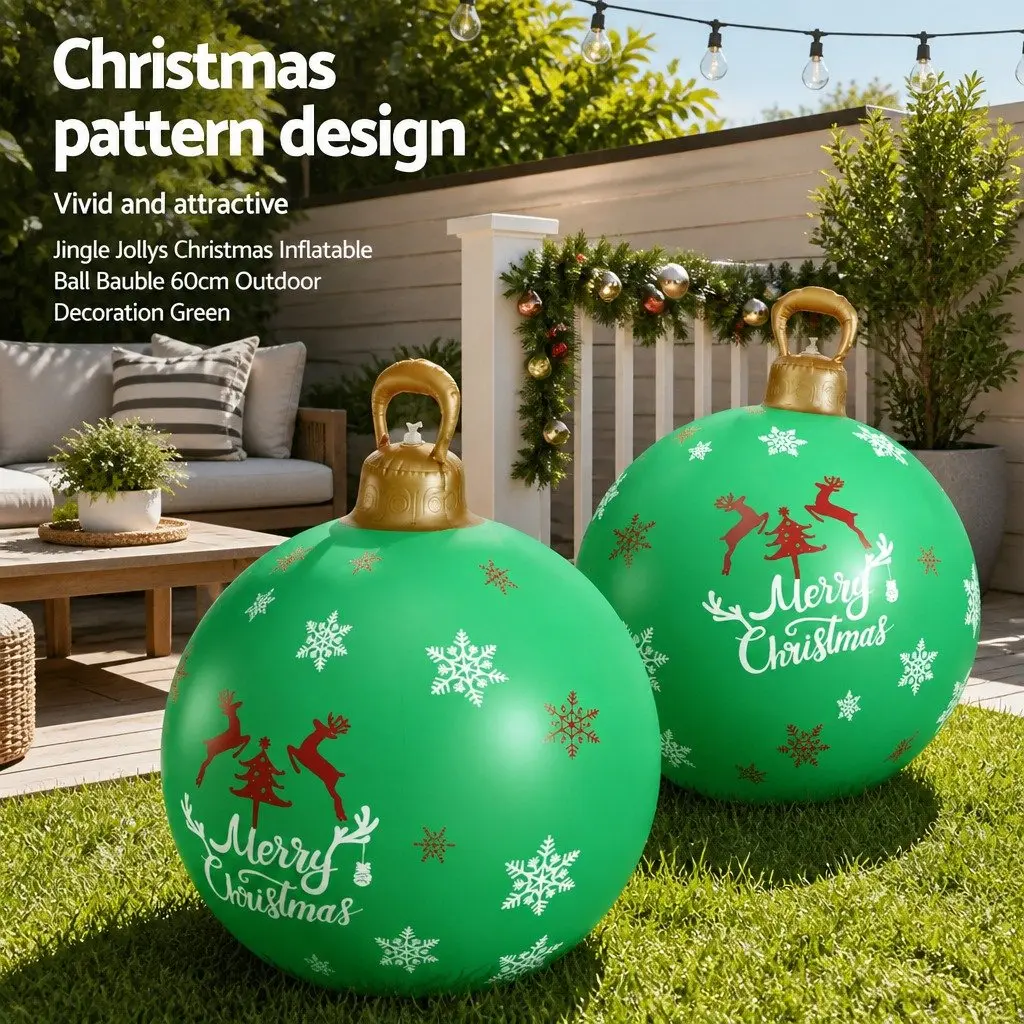 Christmas Inflatable Ball Bauble 60cm Multicoloured Water-Repellent UV-Resistant Indoor Outdoor Decoration