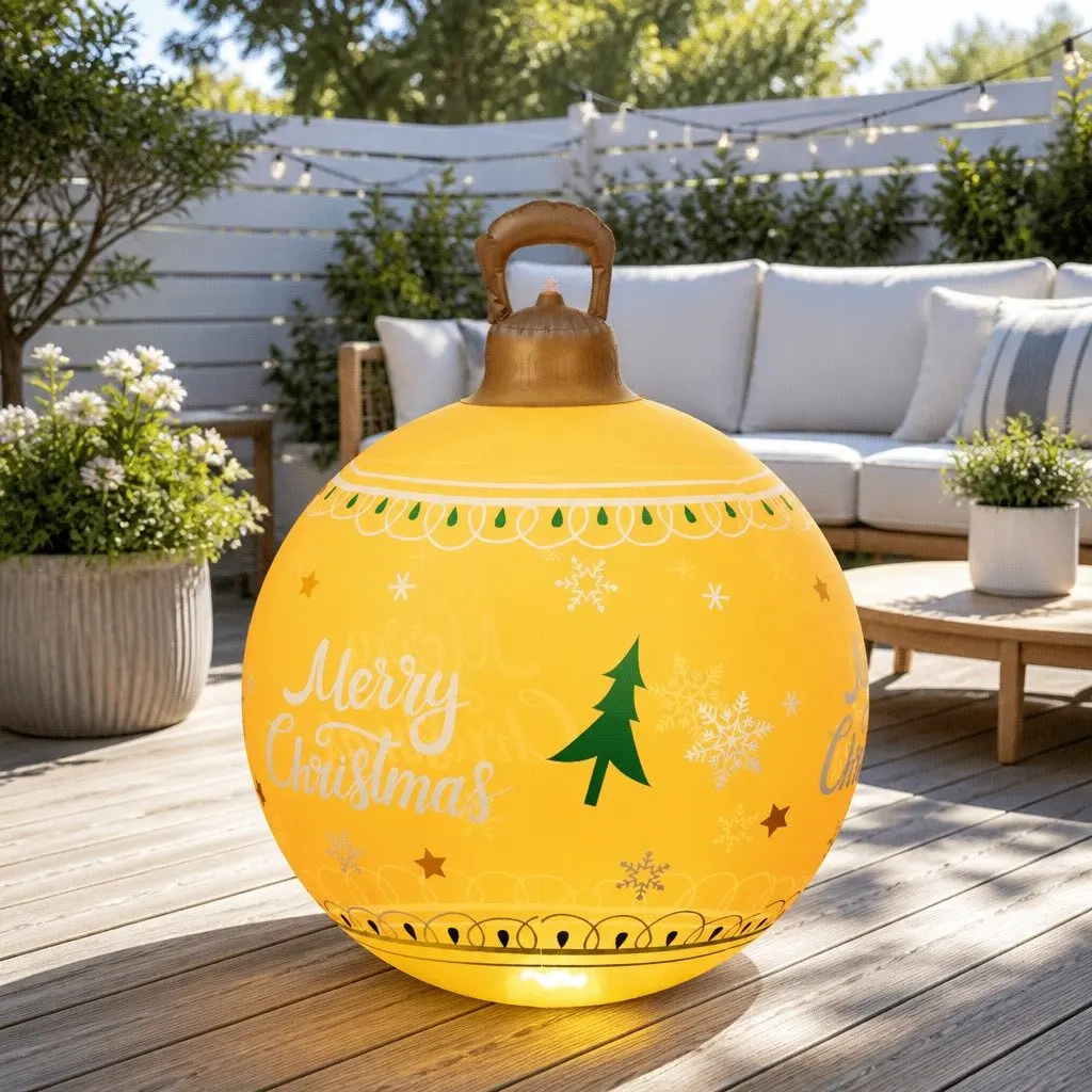 60cm Gold Christmas Inflatable Ball for Outdoor Use