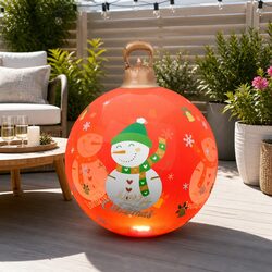 Versatile 60cm Inflatable Christmas Bauble for Outdoor Use