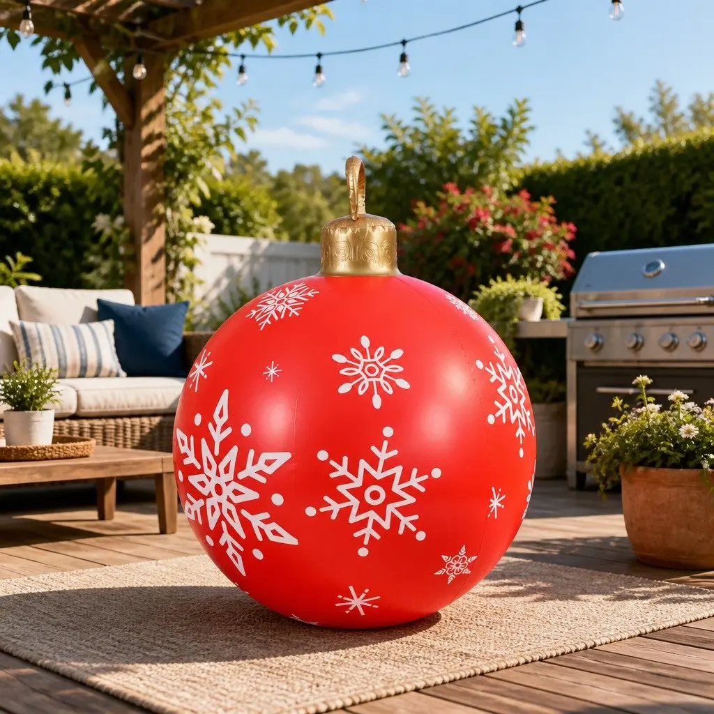 Inflatable Christmas Bauble 60cm Polyester Water-Repellent Indoor Outdoor Decoration