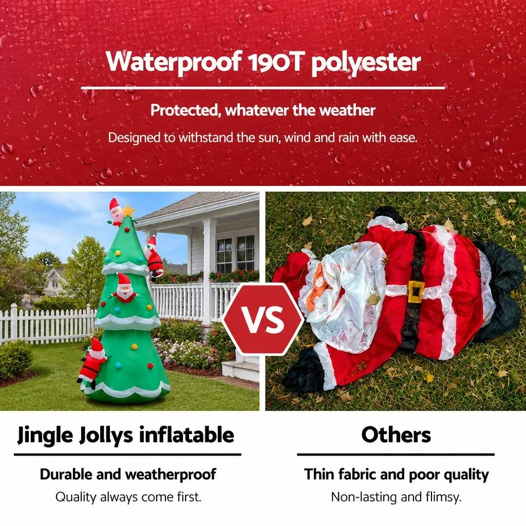 Christmas Inflatable Santa Tree 5M Illuminated Multicoloured Indoor Outdoor