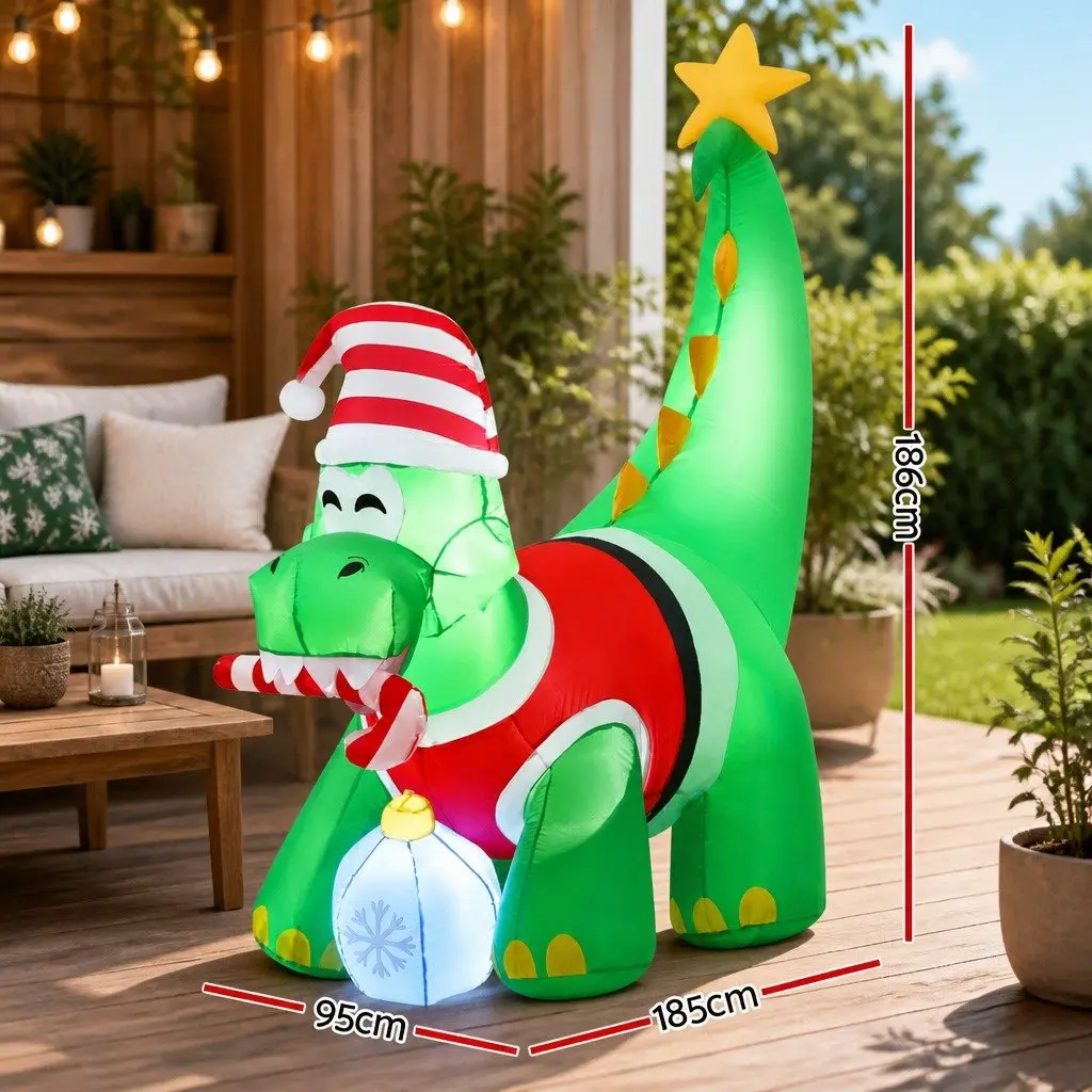 1.86M Inflatable Dinosaur for Christmas
