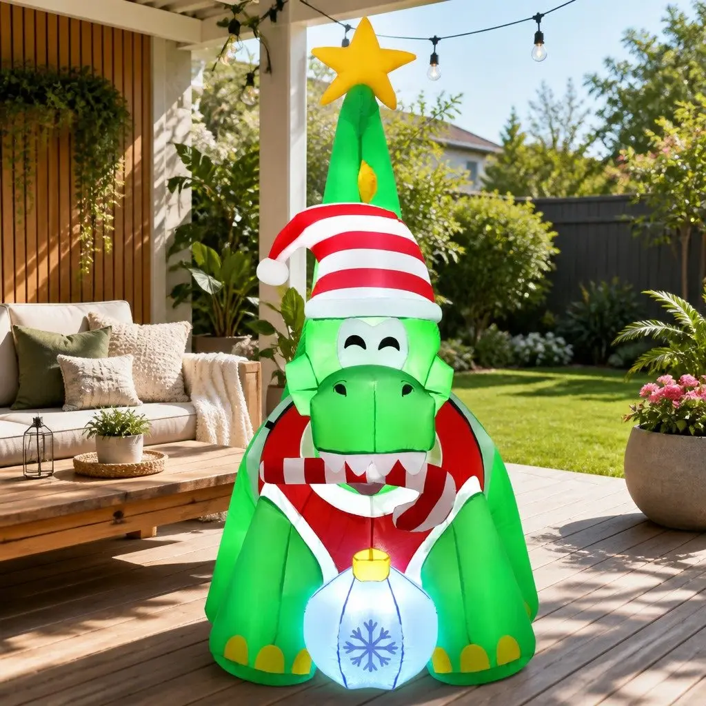 1.86M Inflatable Dinosaur for Christmas