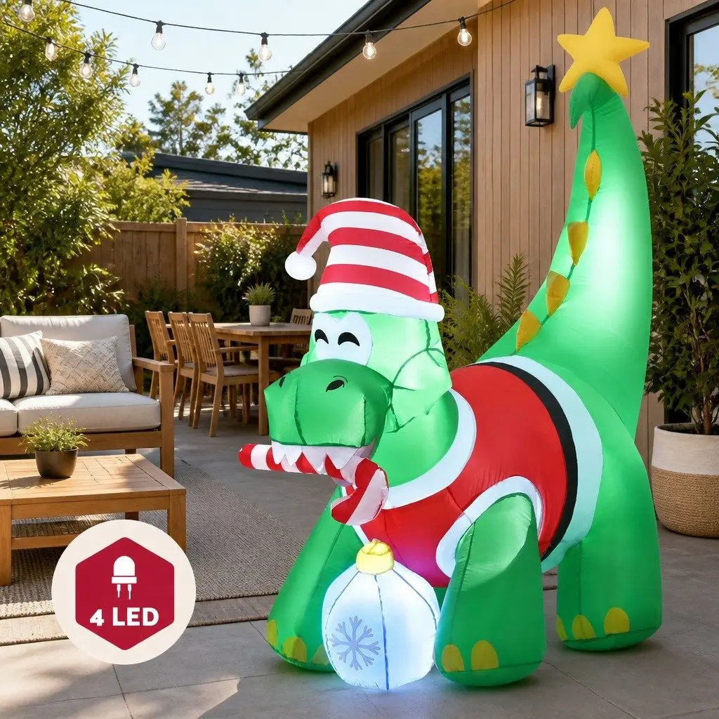 1.86M Inflatable Dinosaur for Christmas