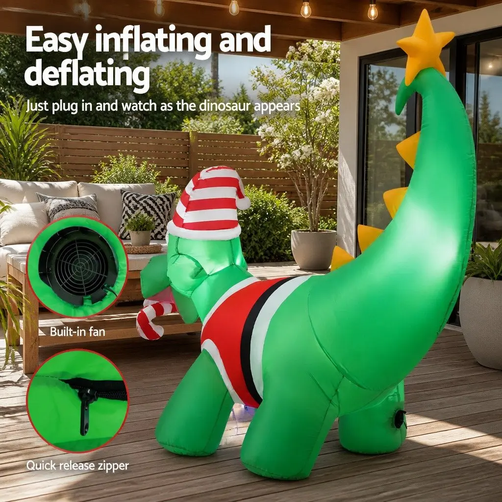 1.86M Inflatable Dinosaur for Christmas