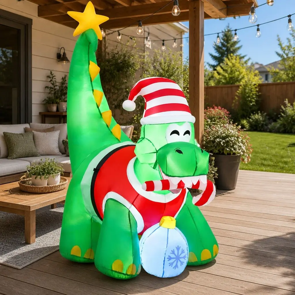 1.86M Inflatable Dinosaur for Christmas