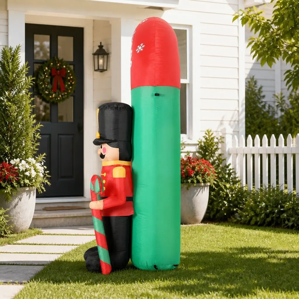 Christmas Inflatable Nutcracker Archway 3M LED Illuminated Multicoloured 190T Polyester