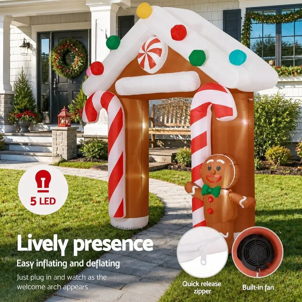 Christmas Inflatable Archway LED 2.8M Water-Resistant Indoor Outdoor Ginger