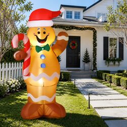Practical Gingerbread Man Inflatable for Holiday Display