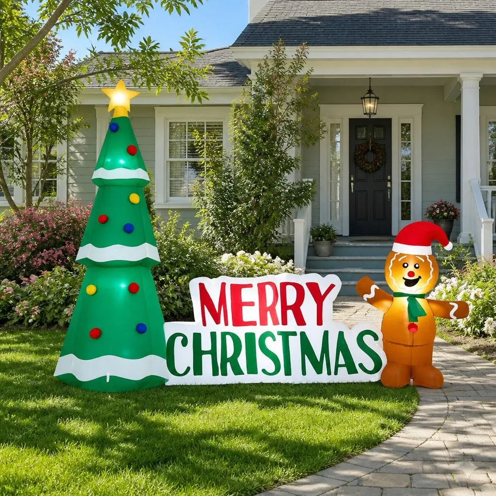 2.4m Inflatable Gingerbread Man for Holiday Cheer