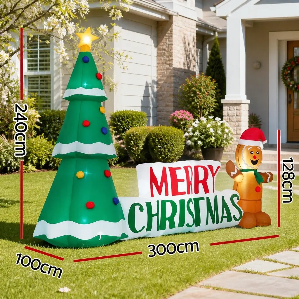 2.4m Inflatable Gingerbread Man for Holiday Cheer