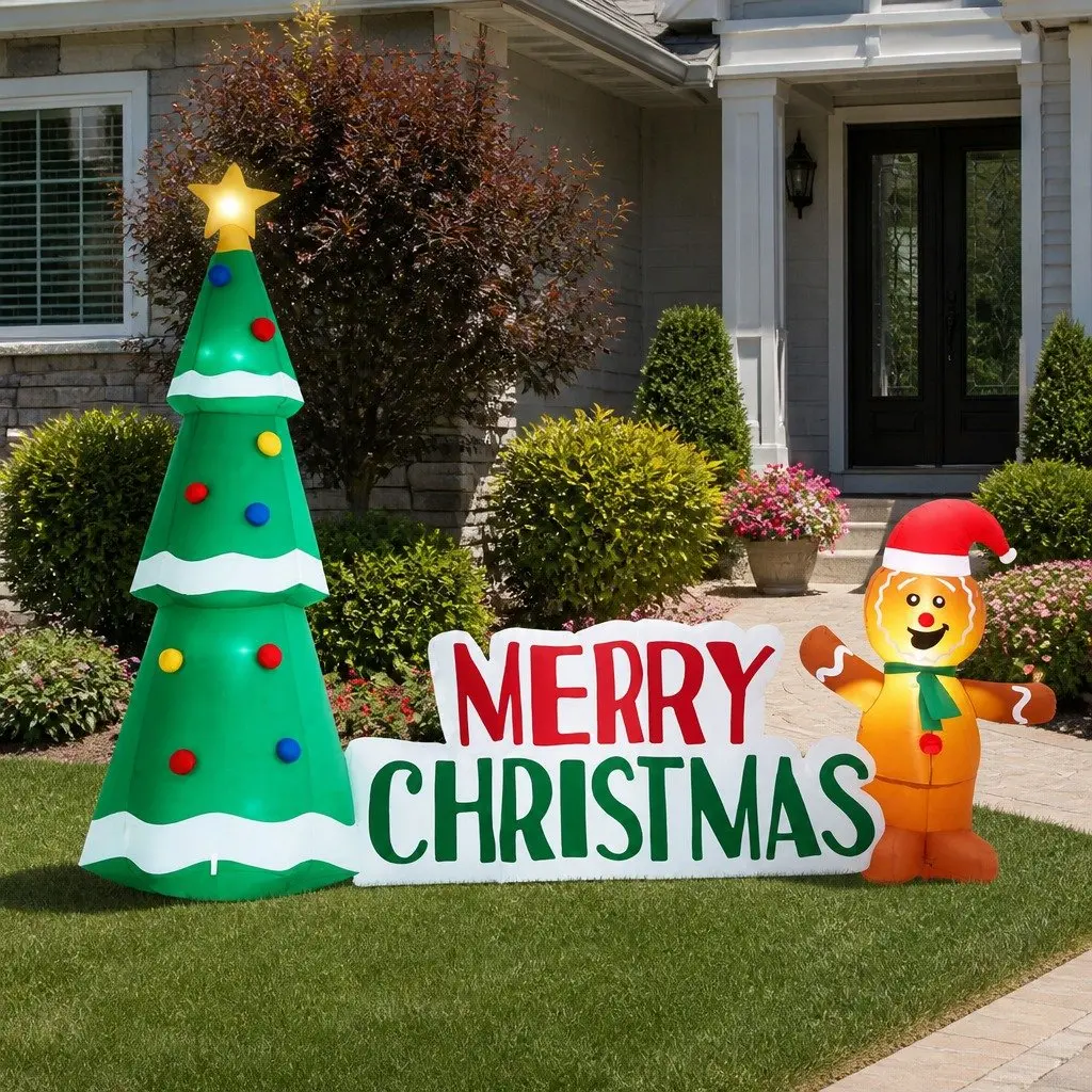 2.4m Inflatable Gingerbread Man for Holiday Cheer