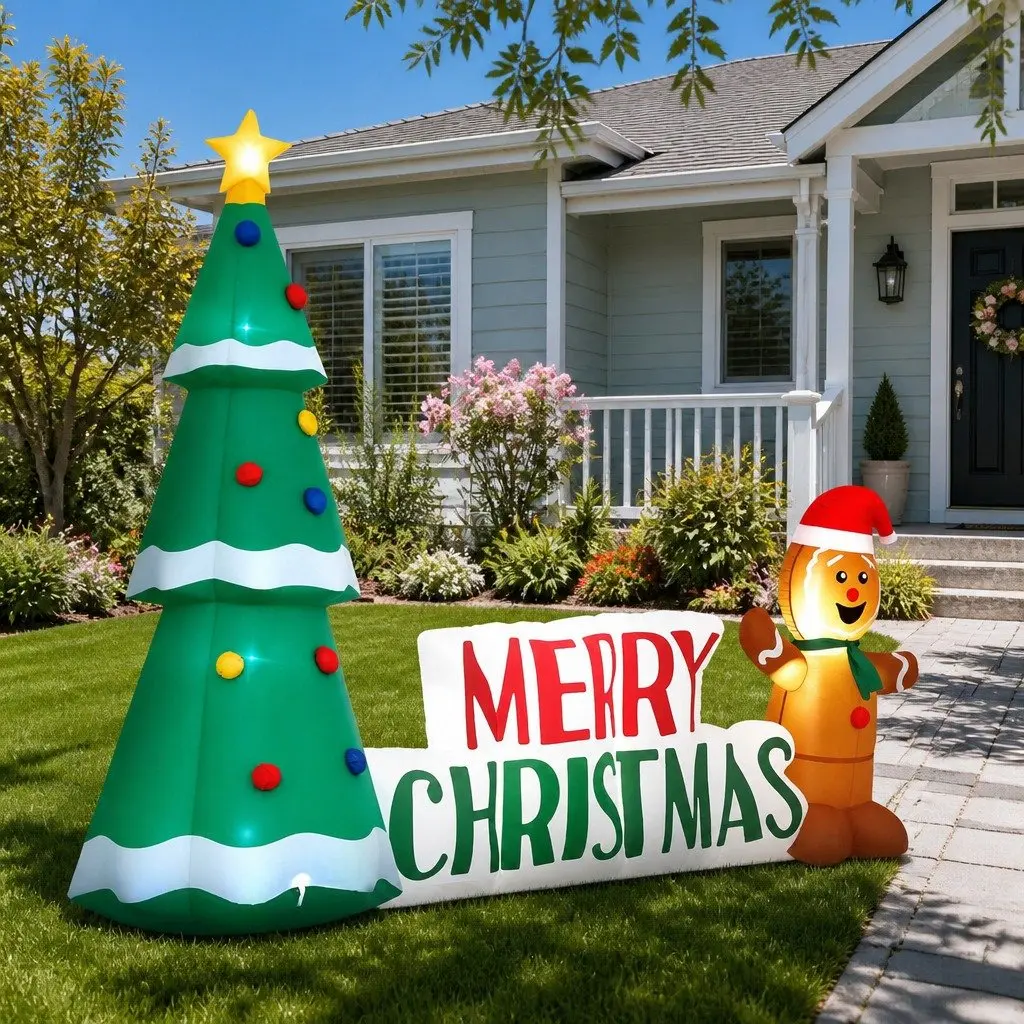 2.4m Inflatable Gingerbread Man for Holiday Cheer