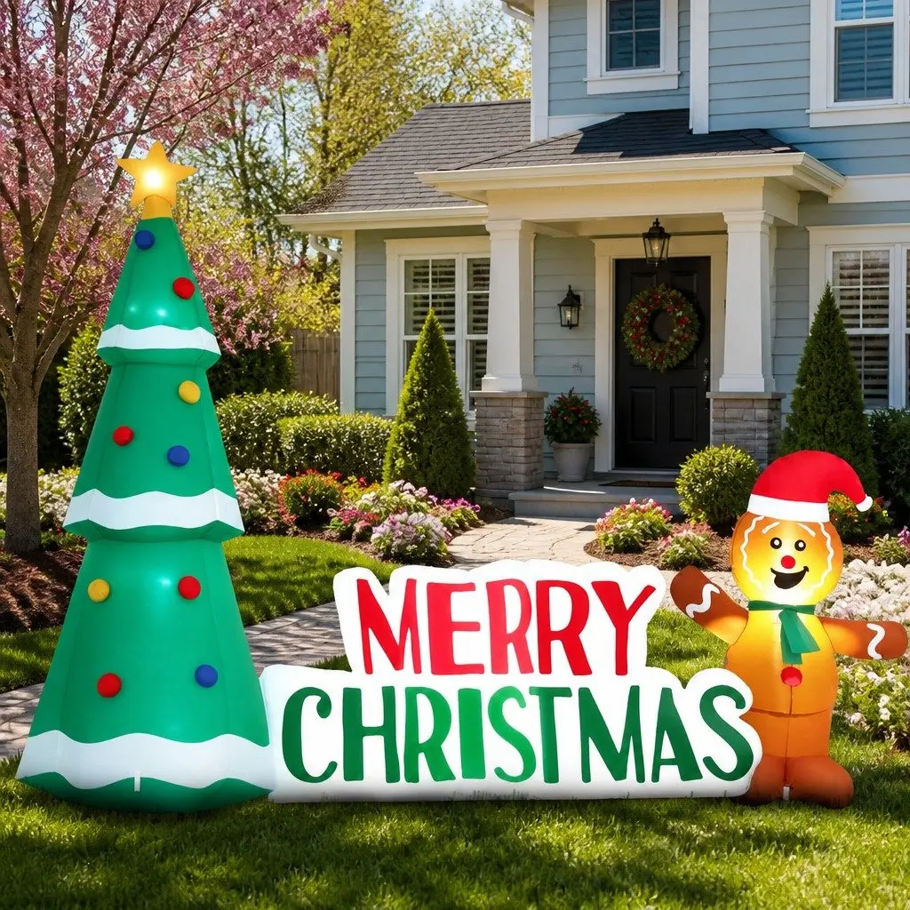 2.4m Inflatable Gingerbread Man for Holiday Cheer