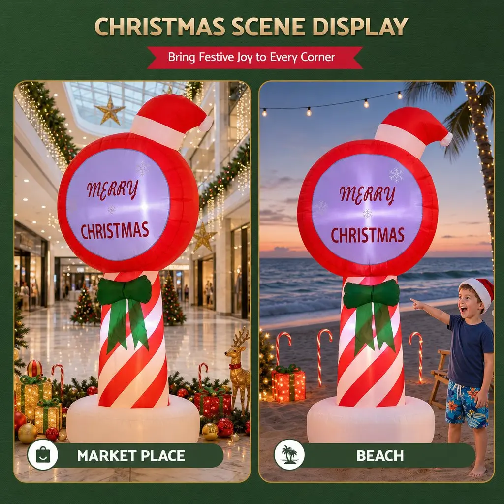 Christmas Inflatable Pole for Holiday Displays