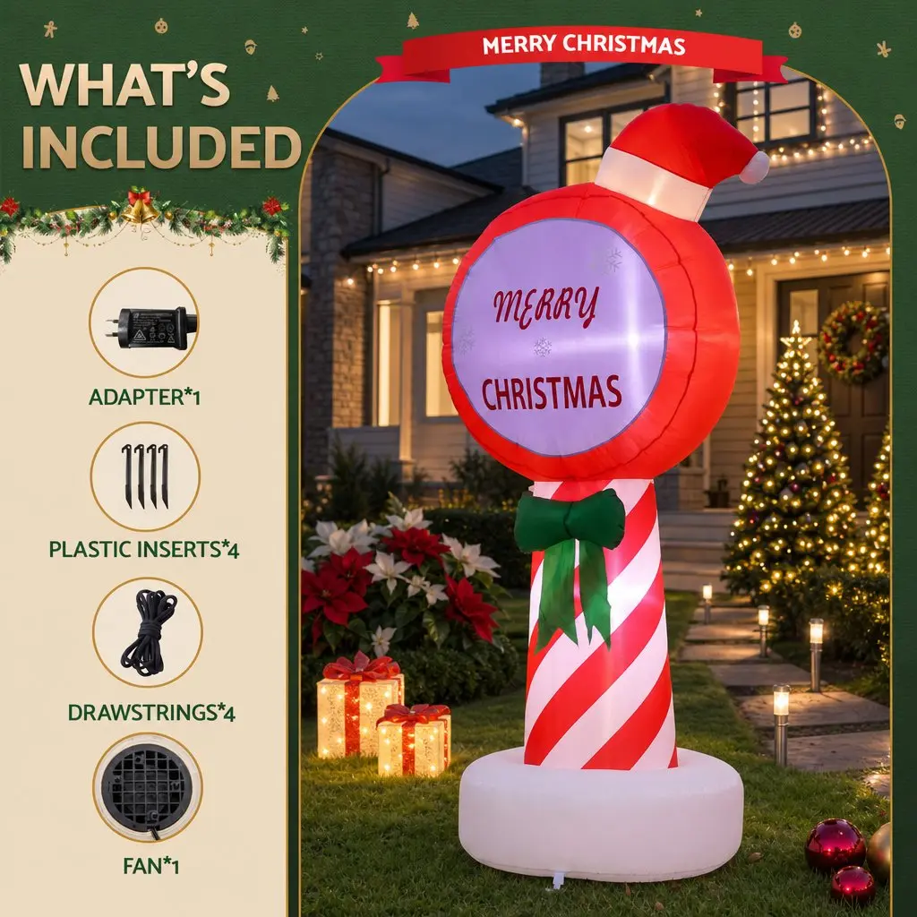 Christmas Inflatable Pole for Holiday Displays