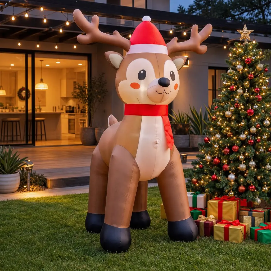 Inflatable Reindeer for Holiday Decorations