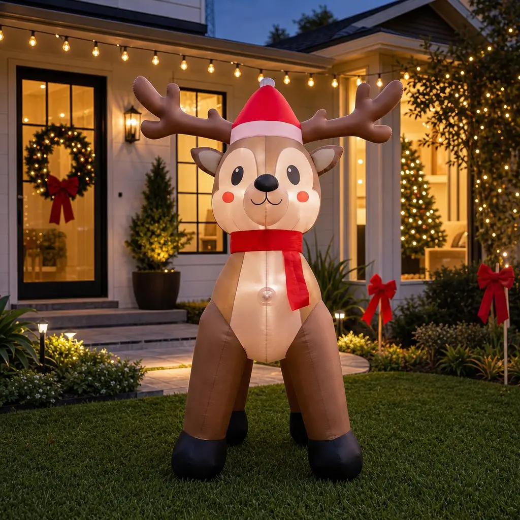 Inflatable Reindeer for Holiday Decorations