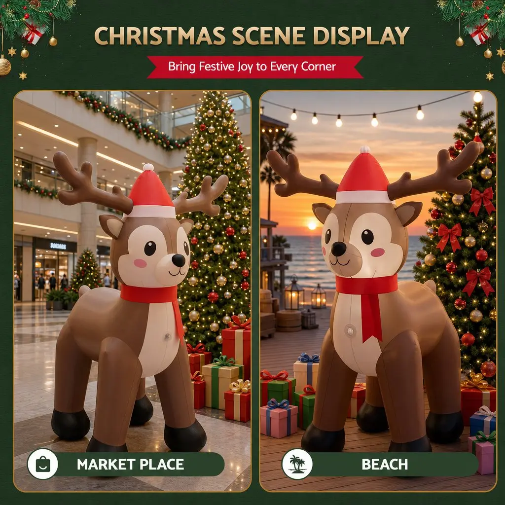 Inflatable Reindeer for Holiday Decorations