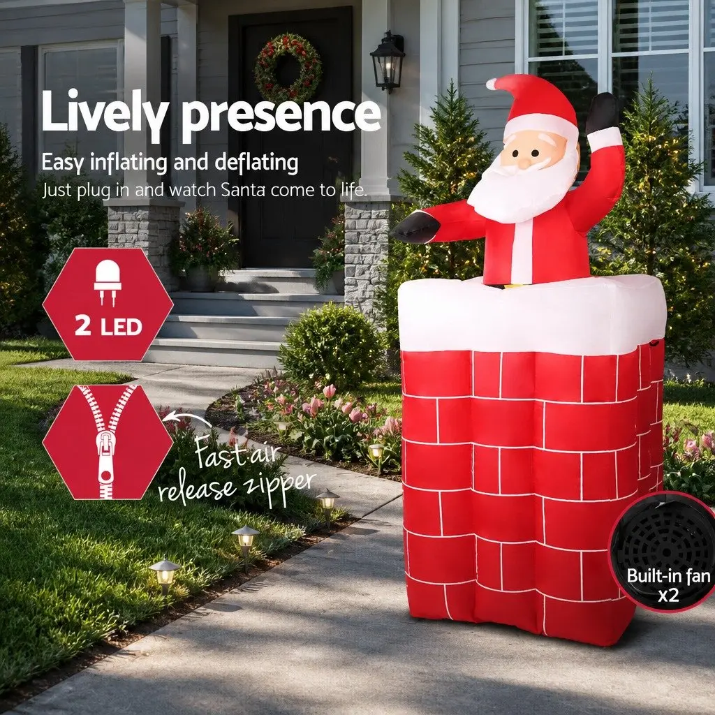Christmas Inflatable Decoration LED Illuminated 1.8M Multicoloured