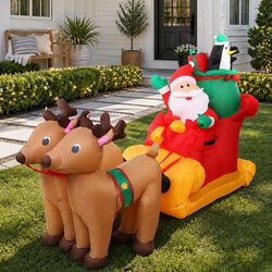 Practical Christmas Inflatable Santa Sleigh for Your Home