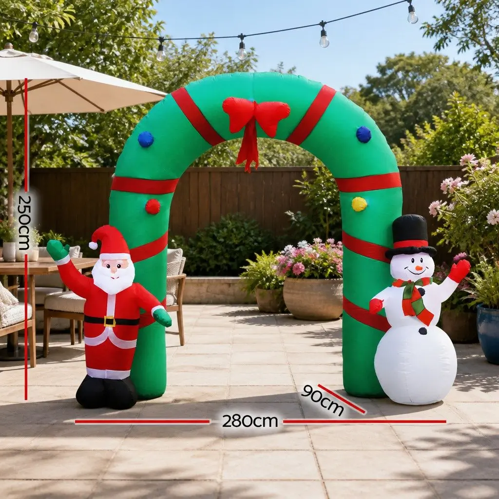 Christmas Inflatable Archway 2.8M LED Multicoloured Outdoor Decoration